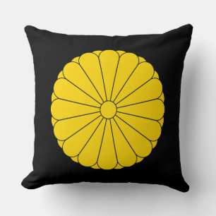 Kaiserliche Flagge Japan Symbol Kaiser Blume gelb Kissen