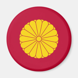 Kaiserliche Flagge Japan Symbol Kaiser Blume gelb Magnet