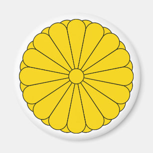 Kaiserliche Flagge Japan Symbol Kaiser Blume gelb Magnet