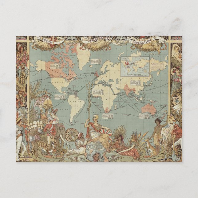 Kaiserliche Föderation 1886 | Walter Crane Postkarte (Vorderseite)