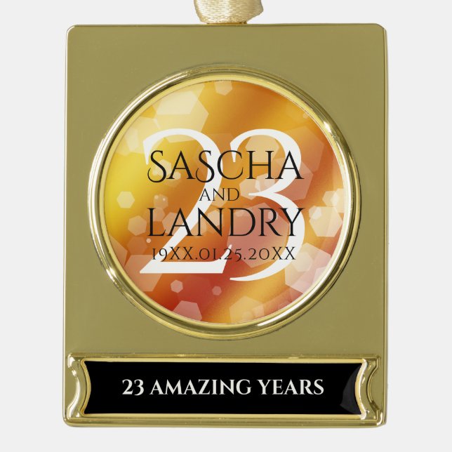 Kaiserliche Hochzeit zum 23. Mal Banner-Ornament Gold (Vorderseite)