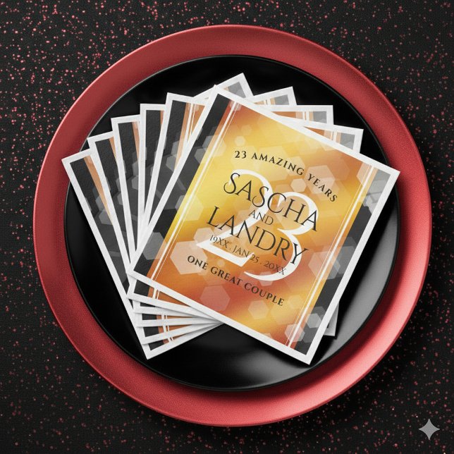 Kaiserliche Hochzeit zum 23. Mal Serviette (Elegant 23rd Imperial Topaz Wedding Anniversary Napkins Cover Photo)