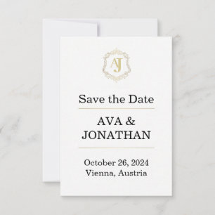 Kaiserliche Luxus-Save-the-Date-Karte – Monogramm- Save The Date