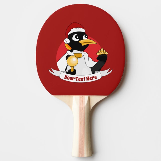 Kaiserpinguin Weihnachts-Cartoon Ping Pong Paddle Tischtennis Schläger (Vorderseite)