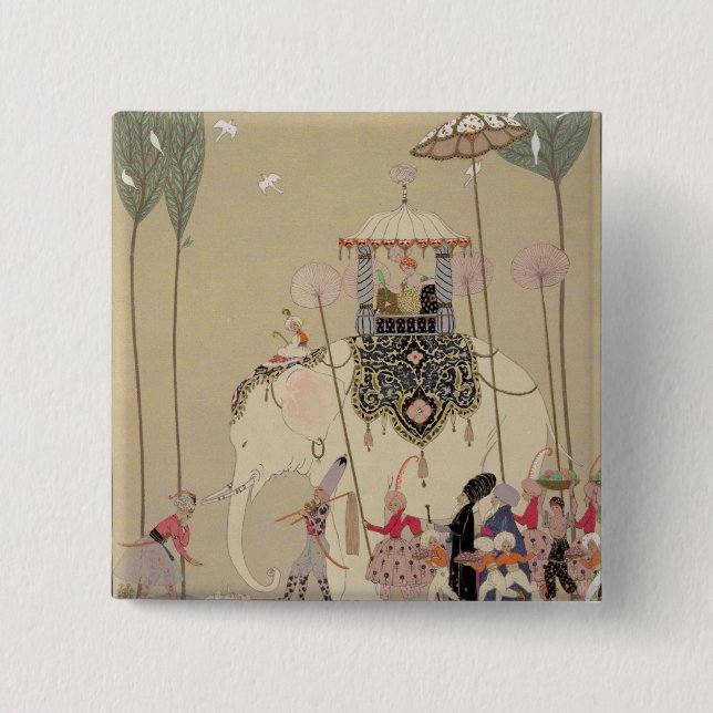 Kaiserprozession (Farbelitho) Button (Vorderseite)