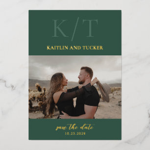 Kaitlin Hunter Green Elegante Hochzeit - Termin vo Folieneinladung