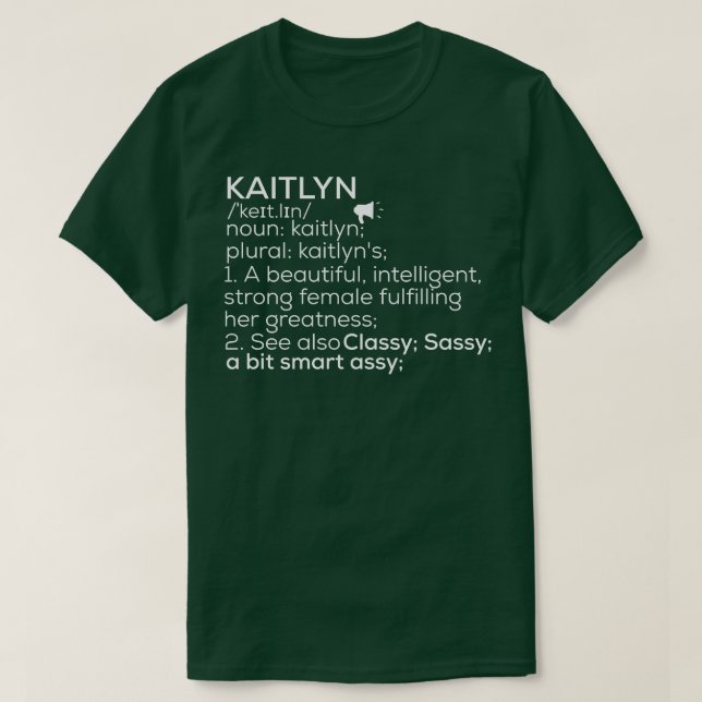 Kaitlyn Name Kaitlyn Definition Kaitlyn Weibliche  T-Shirt (Design vorne)
