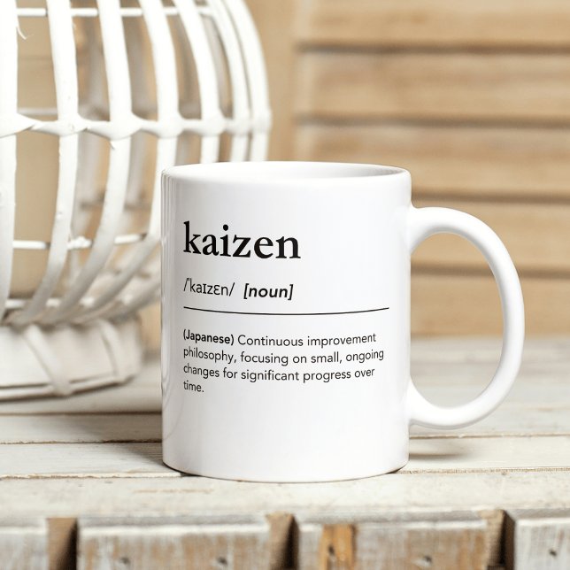 Kaizen definiert japanische Wörter Minimalistisch Kaffeetasse (Von Creator hochgeladen)