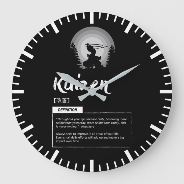 Kaizen - Japanisches Erfolgskonzept Große Wanduhr (Vorderseite)