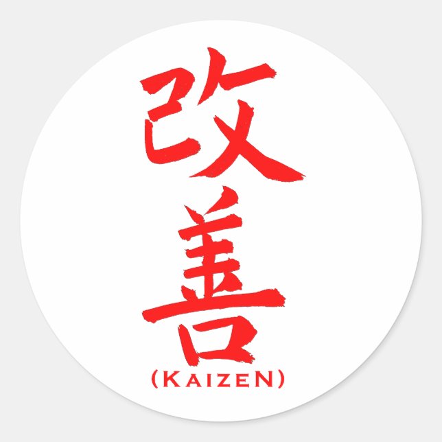 Kaizen Template Runder Aufkleber (Vorderseite)