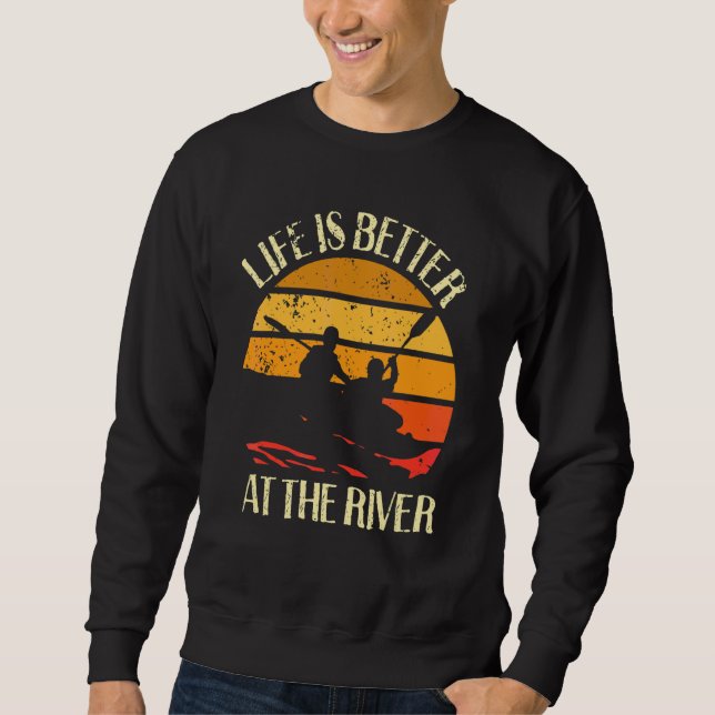 Kajak am Fluss Sweatshirt (Vorderseite)