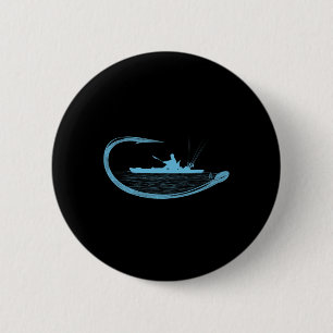 Kajak-Angler Angelhaken Grafik Kayaker Angeln Button