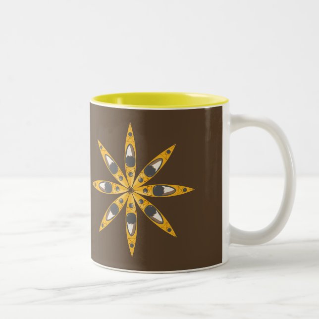 Kajak-Blume Zweifarbige Tasse (Rechts)