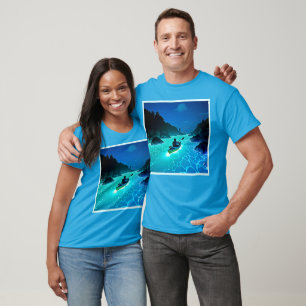 Kajak in glühender Wassergestaltung T-Shirt