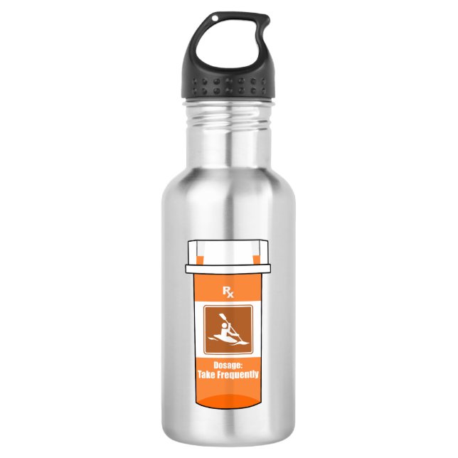Kajak ist mein Medikament Edelstahlflasche (Vorderseite)