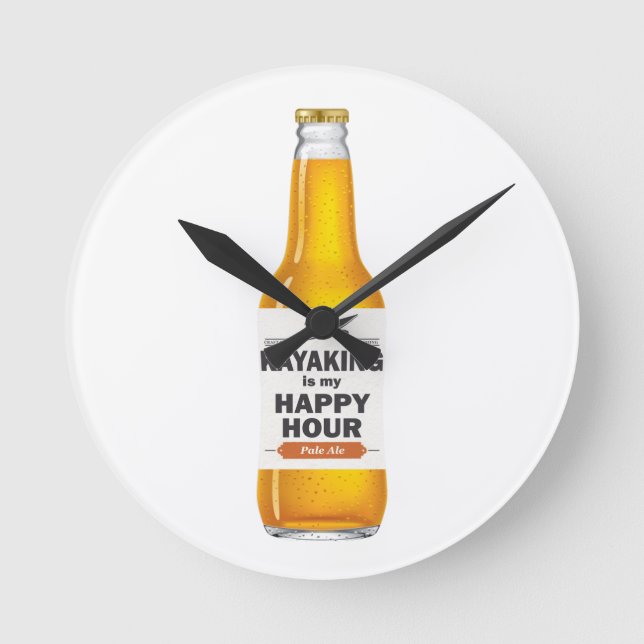 Kajak ist meine glückliche Stunde Runde Wanduhr (Vorderseite)