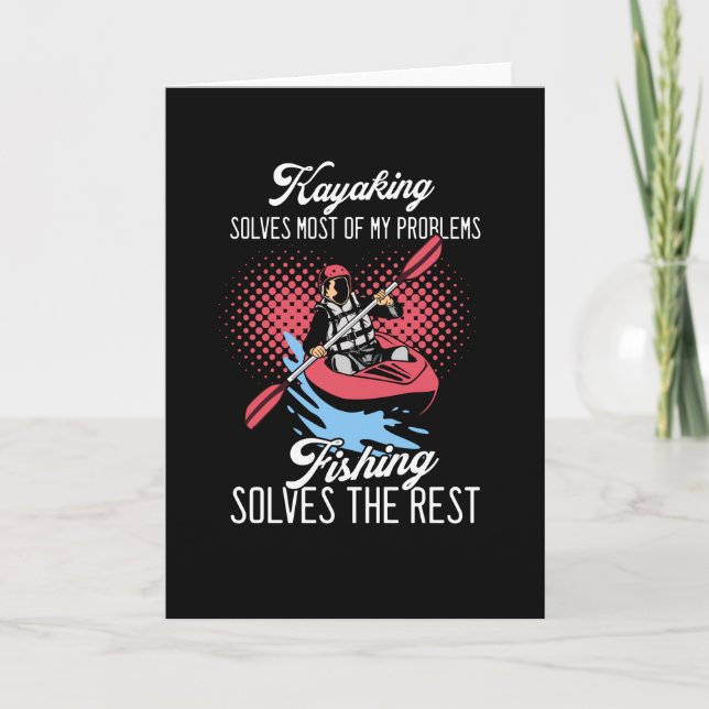 Kajak, lustiges Angeln Karte (Vorderseite)