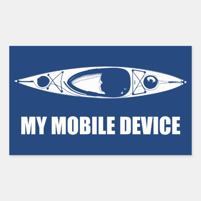 Kajak, mein mobiles Gerät Rechteckiger Aufkleber (Vorderseite)