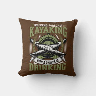 Kajak mit der Chance zu trinken Kissen