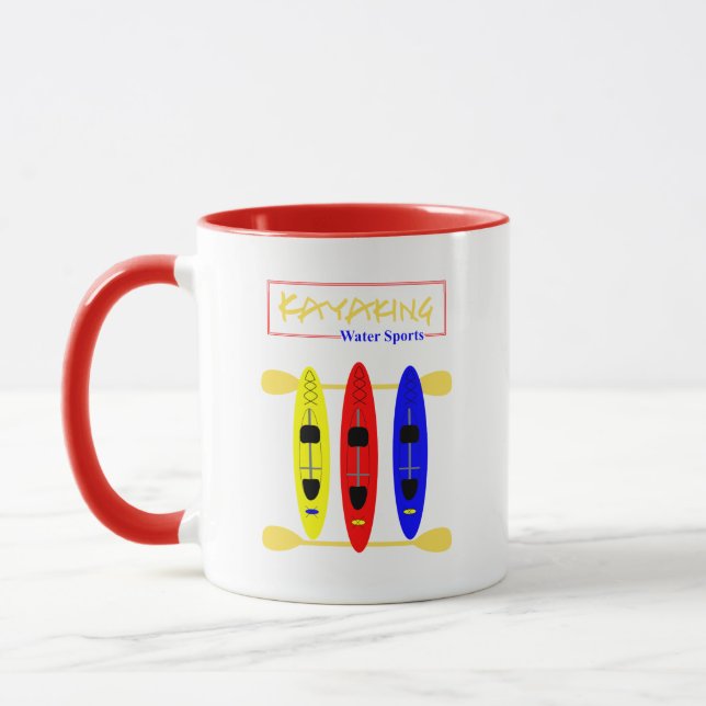 Kajak Wassersport Thema Grafik Tasse (Links)