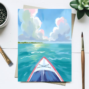 Kajakfahren Aquarell Postkarte