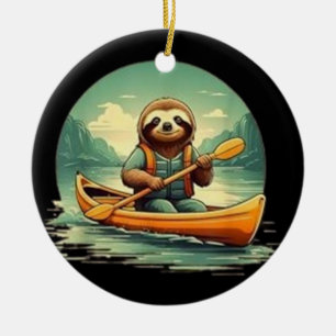 Kajakfahren Faultier Kanu Liebhaber Lustige Tiere  Keramik Ornament