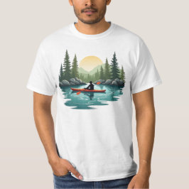 Kajakfahren See Abenteuer Berg Sonnenuntergang Out T-Shirt