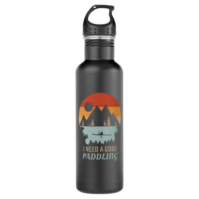 Kajakgebirge Retro Edelstahlflasche (Vorderseite)