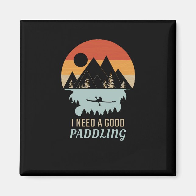 Kajakgebirge Retro Magnet (Vorne)