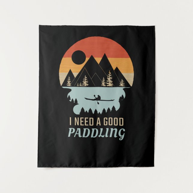 Kajakgebirge Retro Wandteppich (Vorderseite)