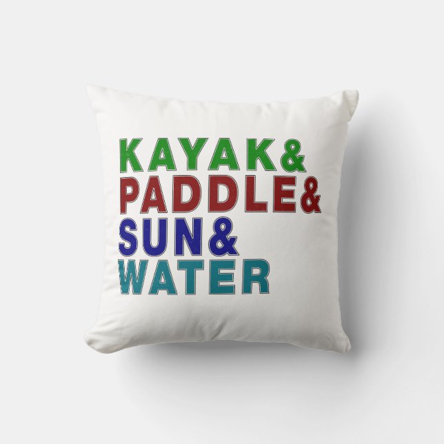 Kajaks & Paddle & Sun & Water - Ein Kajak Kissen (Vorderseite)