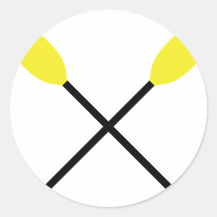 Kajaksattel gekreuzt runder aufkleber