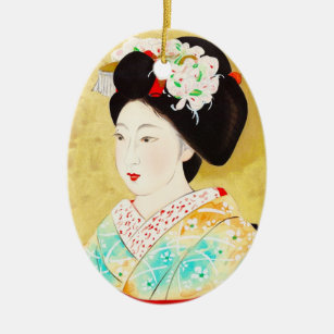Kajiwara Hisako eine Geisha-schöne Kunst Kyotos Keramik Ornament