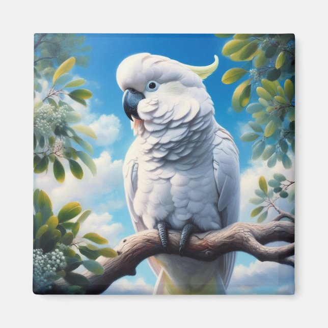 Kakadu-Kunst Magnet (Vorne)