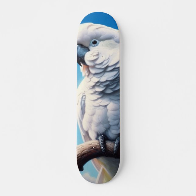 Kakadu-Kunst Skateboard (Vorne)