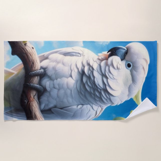 Kakadu-Kunst Strandtuch (Vorderseite)