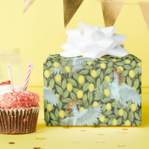 Kakadu mit Zitronen Druck Geschenkpapier