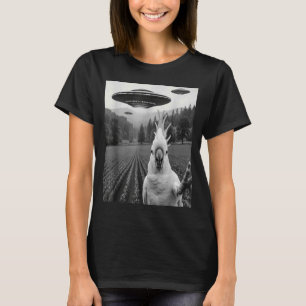 Kakadu-Selfie mit außerirdischem UFO Lustiger Kaka T-Shirt