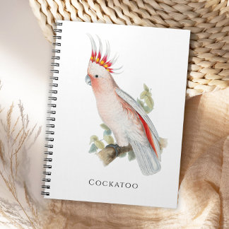 Kakadu-Vintage-Vogel-Papageien-Kunst Notizblock