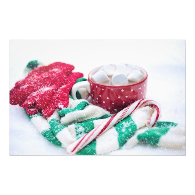 Kakao | Candy Cane | Scarf & Mitt Weihnachten Fotodruck (Vorne)