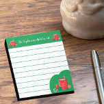 Kakao Cup Red Green Personalisiert Christmas Notep Notizblock<br><div class="desc">Eine festliche rot-grüne Familie Weihnachten befand Notizblock mit einer roten Kakao-Tasse . Personalisiert mit eigenem Text über das Vorlagenfeld. Dieses Design steht auch als Post-it-Note zur Verfügung. © ArianeC Illustrations-Alle Rechte vorbehalten</div>