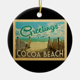 Kakao-Strand-Vintage Reise Keramik Ornament