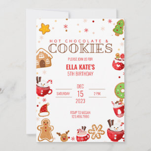 Kakao und Cookie Weihnachten Geburtstagsparty Einladung