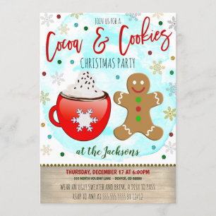 Kakao und Cookies Weihnachtsfeierliche Party Einla Einladung