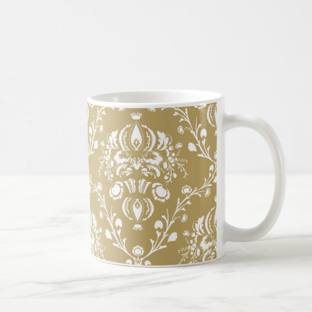 Kakao und Creme Damask Kaffeetasse (Rechts)