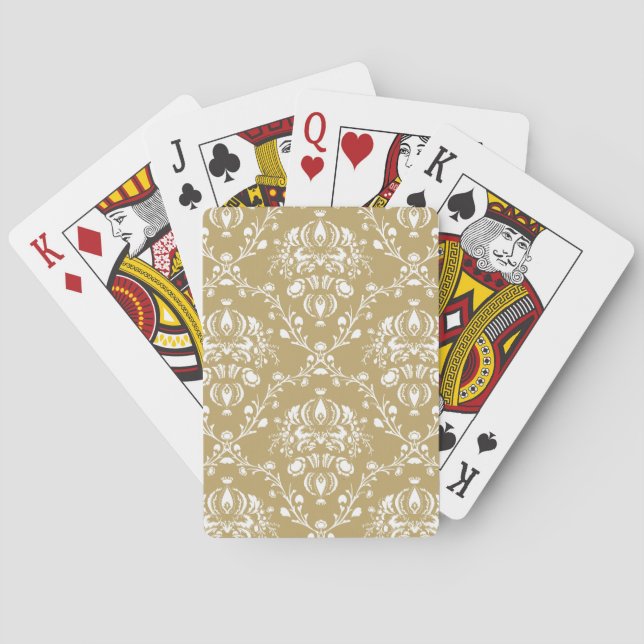 Kakao und Creme Damask Spielkarten (Rückseite)