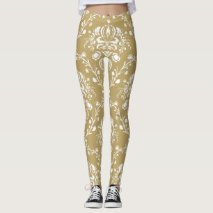 Kakao-und Creme-Damast Leggings
