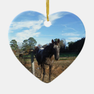 Kakao- und Cremopferpferd Keramik Ornament