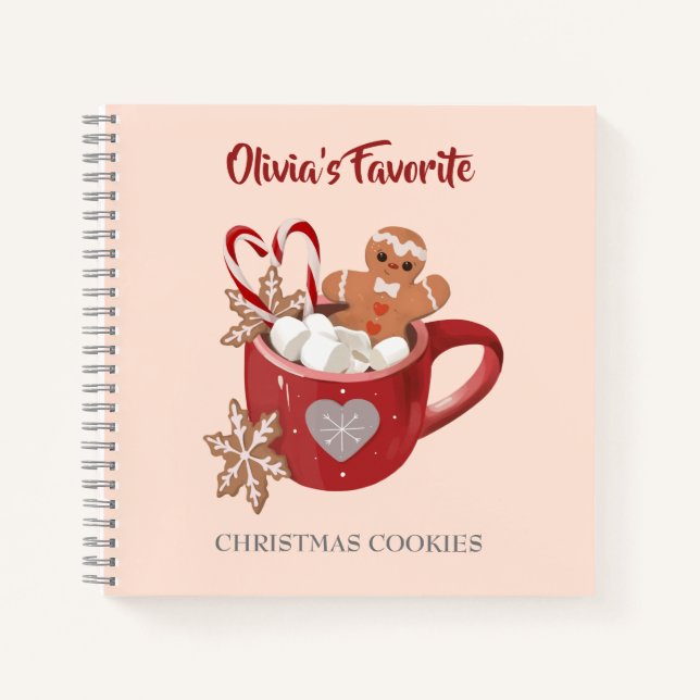 Kakao und Kekse Weihnachtsrezepte Notizbuch (Vorderseite)