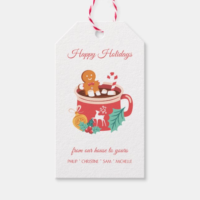 Kakao und Lebkuchen Geschenkanhänger (Vorderseite)